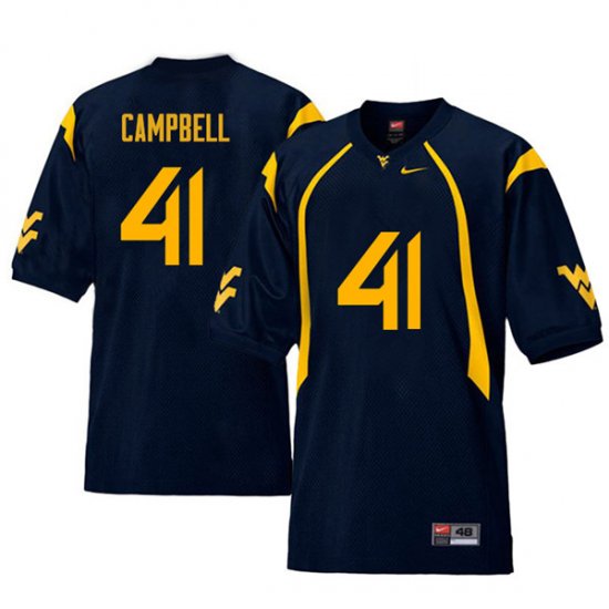 Men's West Virginia Mountaineers NCAA #41 Jonah Campbell Navy Authentic Nike Retro Stitched College Football Jersey ZH15V20VZ